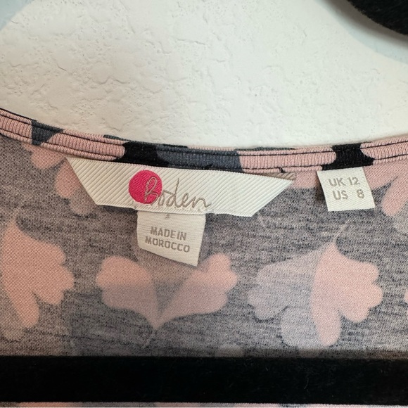 Boden Floral Print Navy Blue Faux Wrap Long Sleeve Blouse Top - Picture 6 of 10